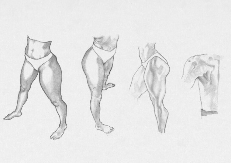 Bocetos de piernas de mujer